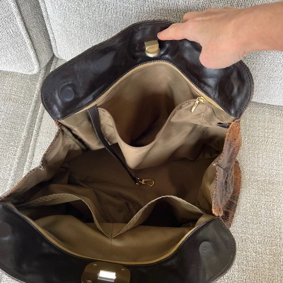 Brown Patterned Handbag